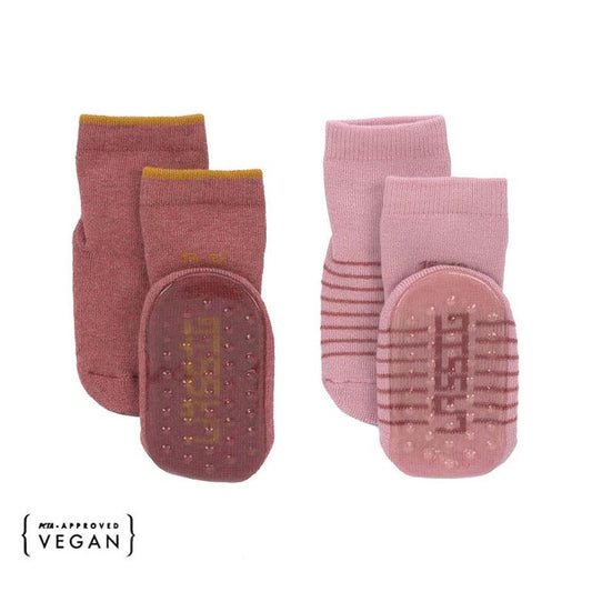 Lassig - meias antiderrapante pack 2 rosa