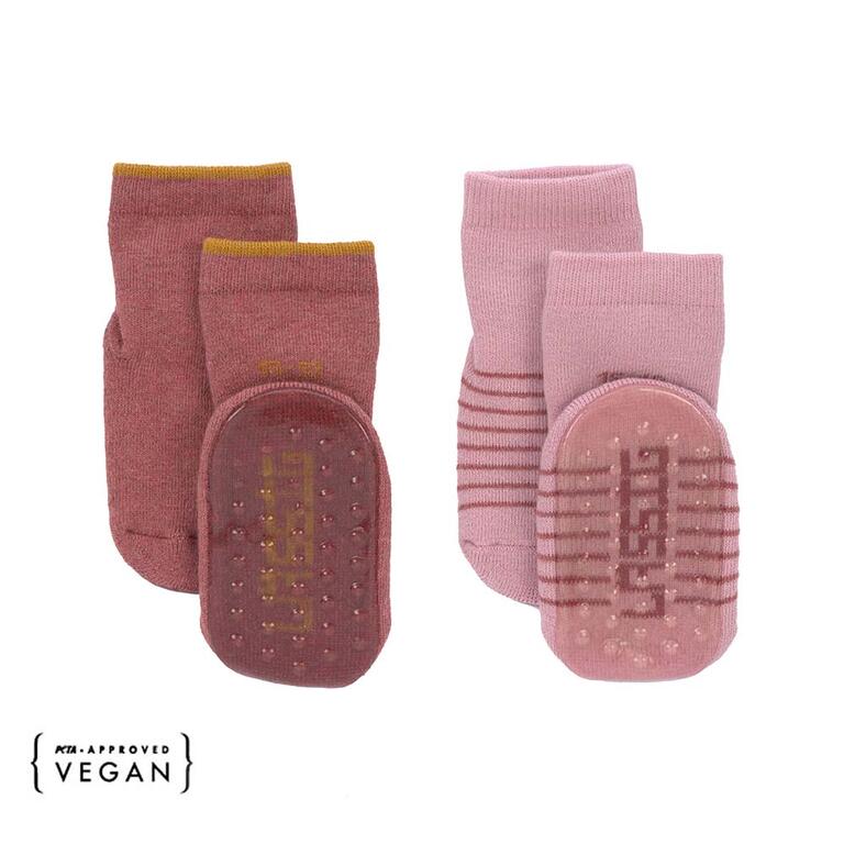 Lassig - meias antiderrapante pack 2 rosa